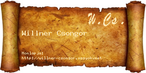 Willner Csongor névjegykártya